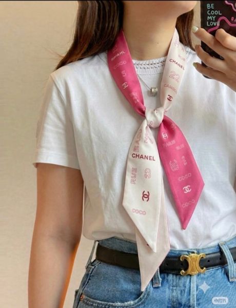 圖片 「M.Y精品」香奈兒Chanel 花朵 Twilly絲巾 髮帶 提把綁帶100%真絲