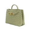 圖片 Bottega Veneta 展示品 Andiamo 羊皮編織金紐結手提斜背二用包-小(766014-鼠尾草綠)
