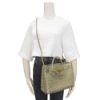圖片 Bottega Veneta 展示品 Andiamo 羊皮編織金紐結手提斜背二用包-小(766014-鼠尾草綠)