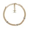 圖片 Chanel 展示品 雙C logo 黑琺瑯粗金鍊短項鍊(金)