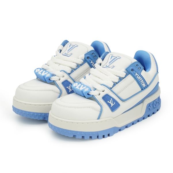 圖片 Louis Vuitton 展示品 LV Trainer 壓克力造型皮革運動鞋#34(白/水藍)