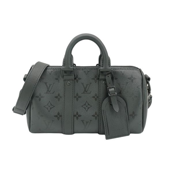 圖片 Louis Vuitton Keepall 25 字花帆布手提斜背波士頓包(M28369-黑)