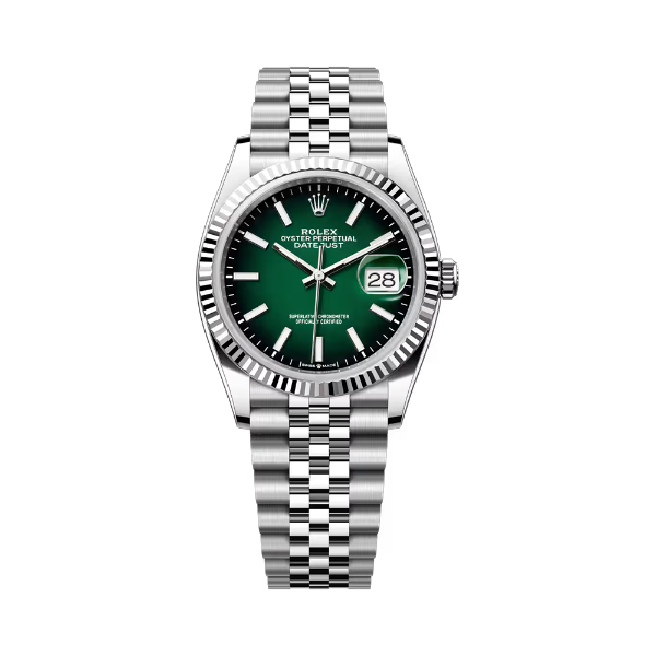 圖片 【ROLEX】勞力士 Date Just系列 126234 2026新款 漸層綠 太陽圈 五珠帶 36mm