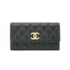 圖片 Chanel 展示品 金絲雙C菱格粒紋牛皮釦式中夾(AP3520-黑)