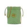 圖片 Gucci 展示品 GG Marmont 牛皮金鍊斜背迷你水桶包(575163-牛油果綠)