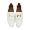 圖片 Hermes 展示品 Royal 山羊皮淡金釦流蘇樂福鞋#37(92白)