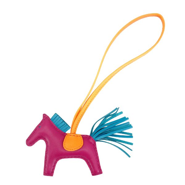圖片 Hermes 展示品 Rodeo PM 小馬吊飾(桃紫/藍/橘)