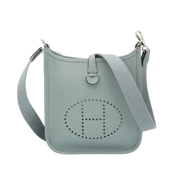 圖片 Hermes 展示品 Mini Evelyne TC牛皮銀釦斜背包(P0木偶灰)