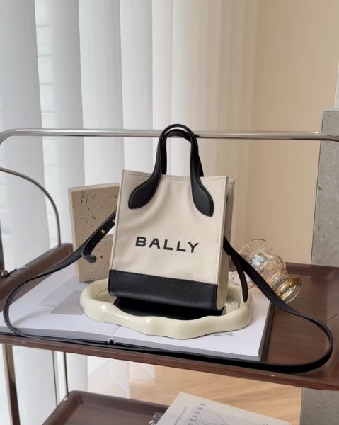 圖片 【BALLY】白黑帆布托特包 16CM