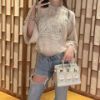 圖片 Hermes 真絲羊毛拼接上衣