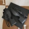 圖片 Chanel 黑金菱格珍珠魚口厚底跟鞋