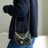 圖片 Chanel 24p 黑金羊皮珍珠鏈條方胖