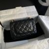 圖片 Chanel 24p 黑金羊皮珍珠鏈條方胖