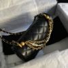 圖片 Chanel 24p 黑金羊皮珍珠鏈條方胖