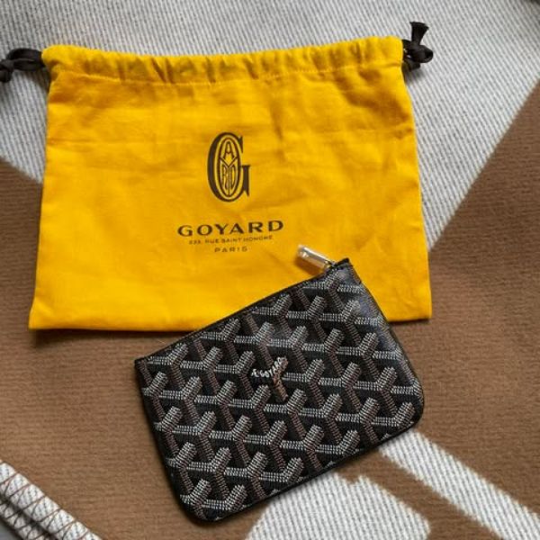 圖片 Goyard 黑色一字拉零錢包
