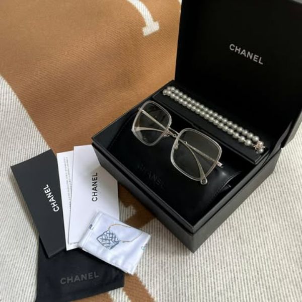 圖片 Chanel 透明框珍珠鏈條平光眼鏡