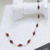圖片 【手工客製銀飾】緋紅守護 x 紅石榴石 × 隨形閃靈鑽 純銀手鍊