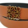 圖片 Loewe Anagram 粒紋牛皮仿舊金釦雙面用腰帶/皮帶(焦糖/黑)