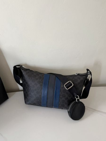 圖片 COACH FINN 老花拼接條紋二合一側背包 斜背包
