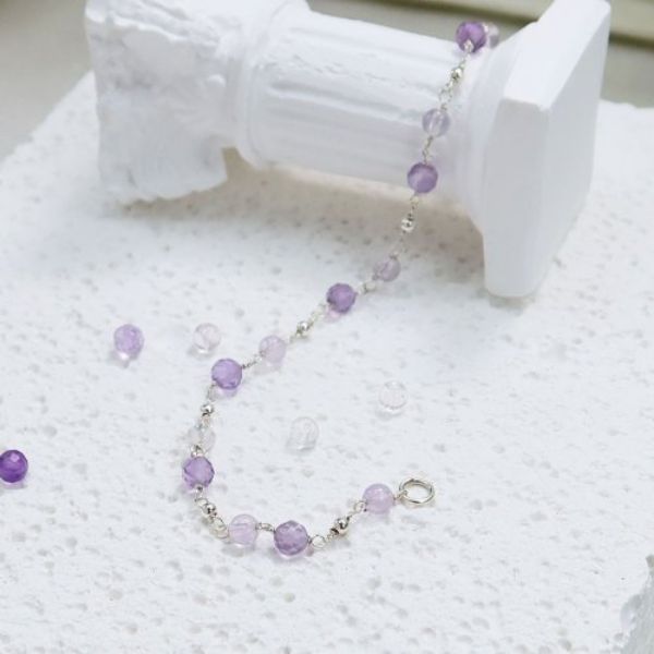 圖片 【手工客製銀飾】星光紫韻 I紫水晶 × 波利維亞紫水晶 純銀手鍊
