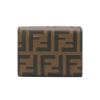 圖片 Fendi FF Diamonds Logo 浮雕牛皮金釦三折零錢短夾(8M0480-棕)