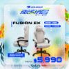 圖片 COUGAR 美洲獅 FUSION EX 電競椅 黑色/白色 類麂皮面料