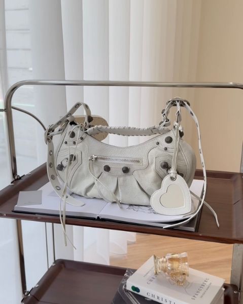 圖片 【BALENCIAGA】LE CAGOLE 機車包 S號 白色