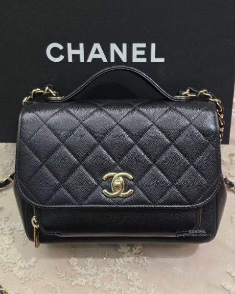 圖片 Chanel Business Affinity｜荔枝金 郵差翻蓋包