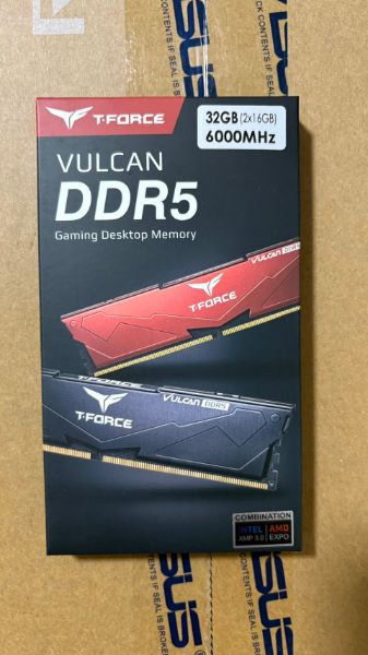 圖片 全新 T-FORCE VULCAN DDR5-6000MHZ 32G(16G*2) CL30 黑色