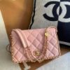 圖片 Chanel 櫻花粉金荔枝鏈條口蓋包🌸