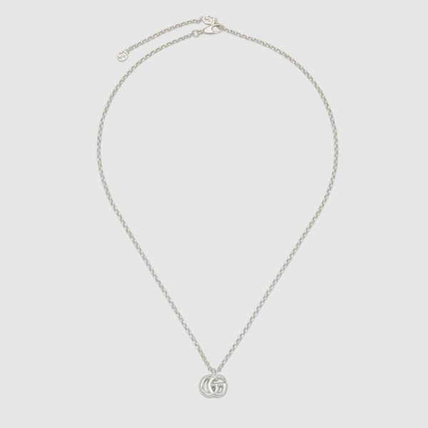 圖片 GUCCI GG Marmont 雙G復古雕花項鍊 925銀 飾品 古馳