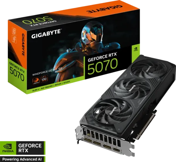 圖片 技嘉 RTX 5070 WINDFORCE OC SFF 12G (std:2542MHz/三風扇/長28.2cm)