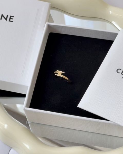 圖片 【CELINE】凱旋門不對稱戒指 金色