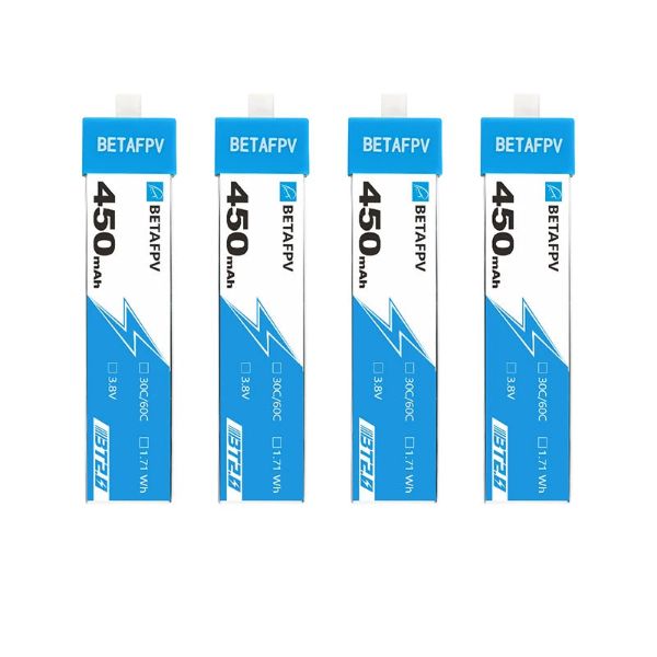 BETAFPV 450mAh1S鋰電池四軸無人機電池穿越機fpv 4個裝30C BT2.0