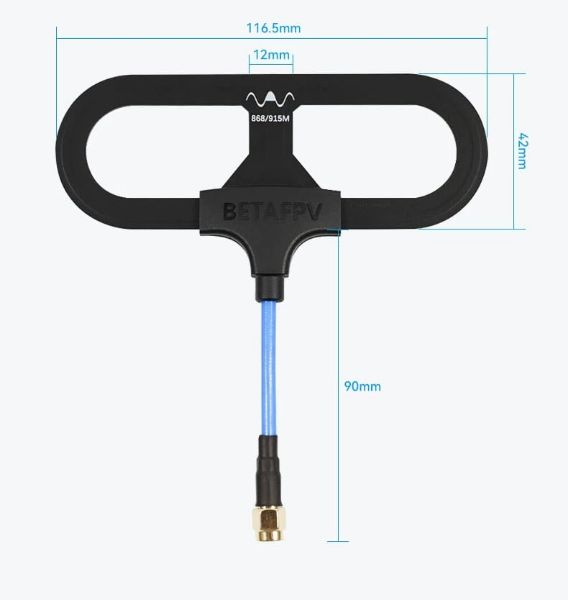 BETAFPV Loop全向天線高增益穿越機長距離高頻頭2.4/915/868GHz