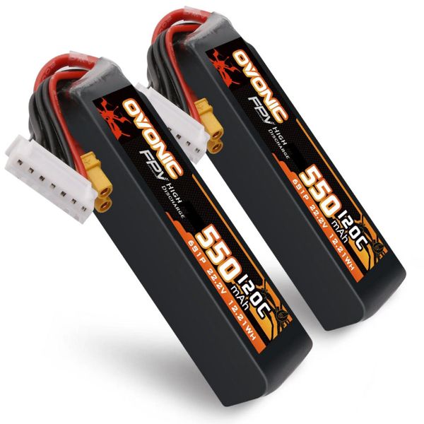 【Ovonic歐牌】120C 6S 550mAh&nbsp; 22.2V 適用於 FPV Cinewhoop 帶 XT30 一盒兩顆裝