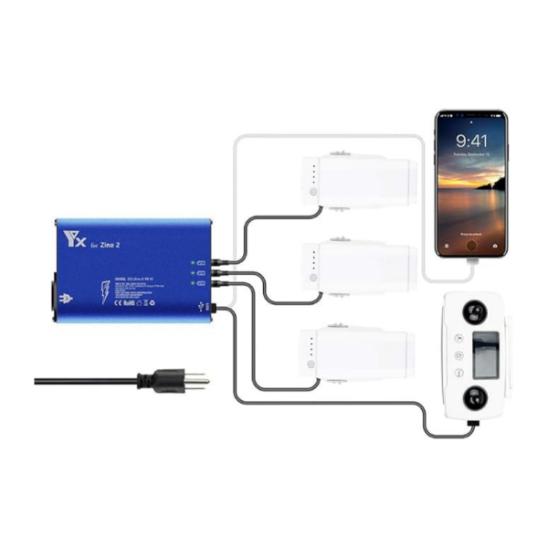 Hubsan Zino 2 電池充電器，IRCtek 5 合 1 快速充電器 Hubsan Zino 2 充電集線器  Hubsan Zino 2 電池充電器Zino 2 Plus 電池和遙控器（不含電池）