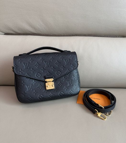 圖片 MY精品 -  LV  POCHETTE MÉTIS 牛皮 全黑壓紋郵差包 M41487  