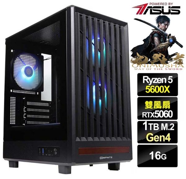 圖片 鬼武者】全新 R5 9600X 華碩 B850 WIFI 超頻雙扇RTX5060 飇16G 電競 1T 電腦 主機