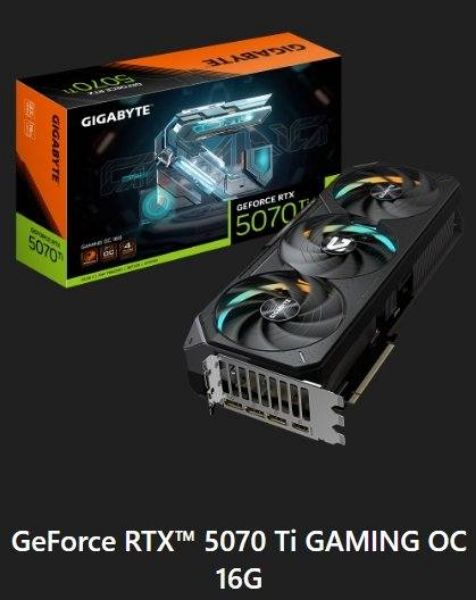 圖片 全新 台灣貨 RTX5070TI 技嘉GV-N507TGAMING OC-16GD