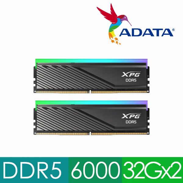 圖片 威剛 64GB(雙通32GB*2) DDR5-6000/CL30 Lancer Blade RGB黑