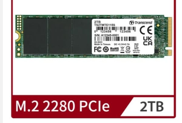圖片 全新 Transcend 創見 MTE115S M.2 2280 PCIe Gen3x4 2TB SSD固態硬