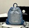 圖片 CHANEL 22 牛仔後背包 