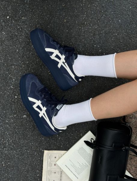 圖片 Onitsuka Tiger Tokuten Chunk 鬼塚虎 德訓鞋 厚底 增高 藏青藍 深藍 海軍藍 奶油白 女鞋 1183C561-400/預購