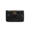 圖片 Chanel 展示品 19 皮穿鍊金雙C logo菱格羊皮手拿包(AP1059-黑)