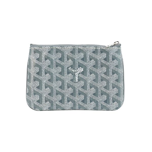 圖片 Goyard Sénat Mini Pouch 帆布一字拉鍊零錢包(灰)