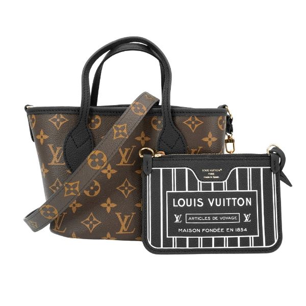 圖片 Louis Vuitton 展示品 Neverfull BB 帆布雙面手提/斜背包(M12099-黑)