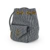 圖片 YSL 展示品 Mini Joe 條紋帆布拼接斜背小水桶包(701631-藍白)