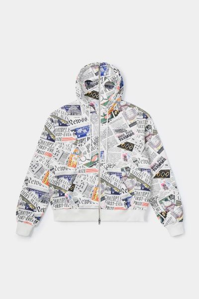  Focus Store SSSTUFFF Newspaper Hoodie "White" 