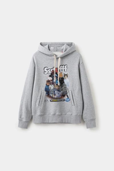 Focus Store  SSSTUFFF Mistery Cats Hoodie "Grey" 